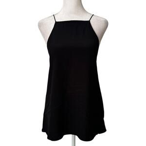 Cami NYC black silk lace back sleeveless tank top size M